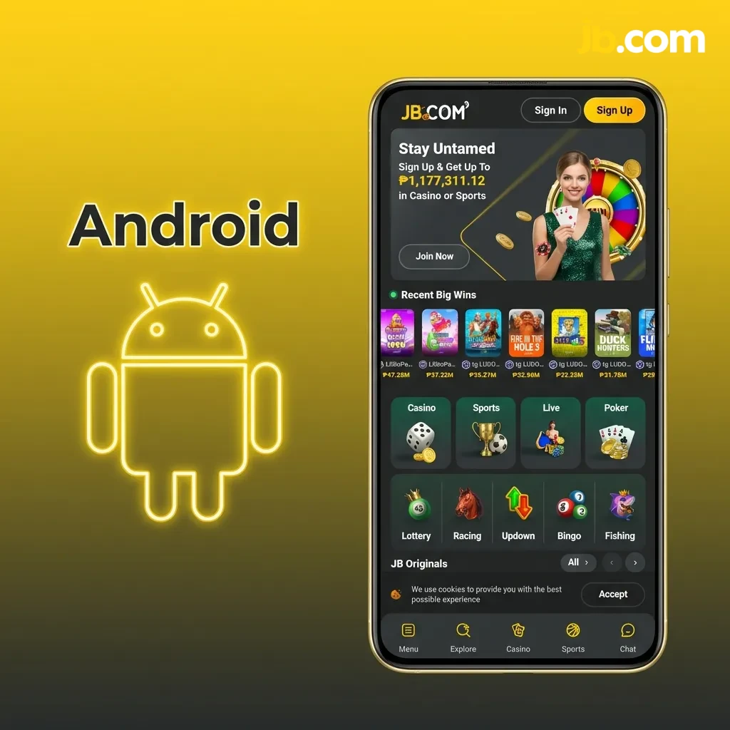 Android app download guide showing five installation steps for devices running version 5.0 and above