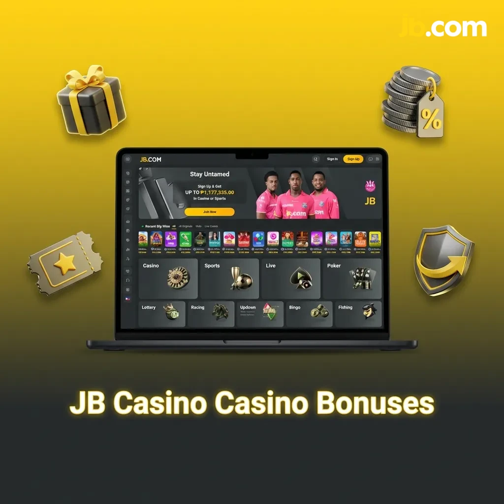 JB Casino bonus promotions including reload bonuses, cashback offers, and free spins for slot and live casino players