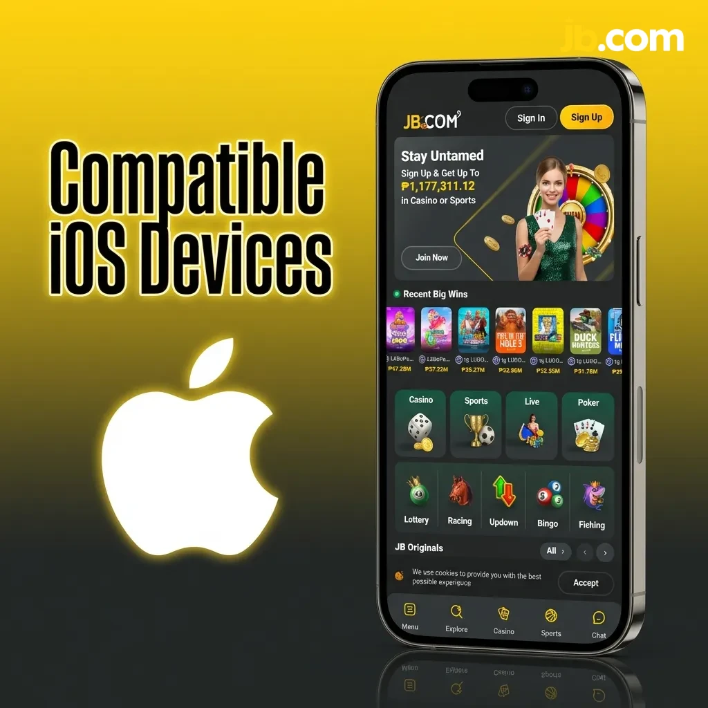 List of compatible iOS devices including iPhone X through 15 series and iPad Air and Pro models